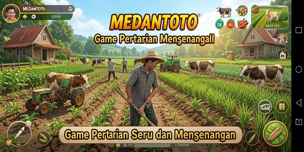 Gameplay seru di MEDANTOTO yang menampilkan aktivitas bertani.