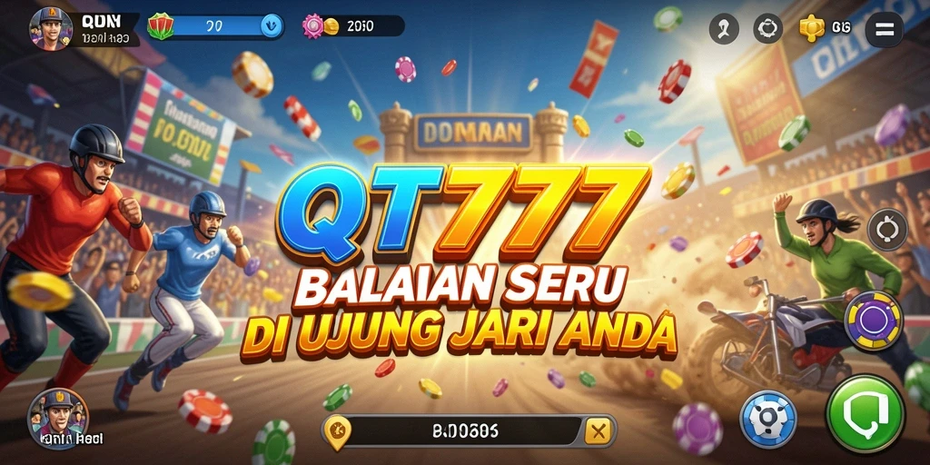 Screenshot gameplay QT777 menampilkan aksi balapan yang mendebarkan.