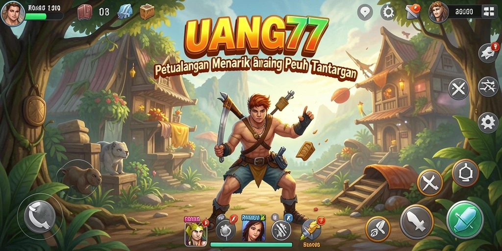 Gameplay seru UANG77 saat menjelajahi dunia petualangan.